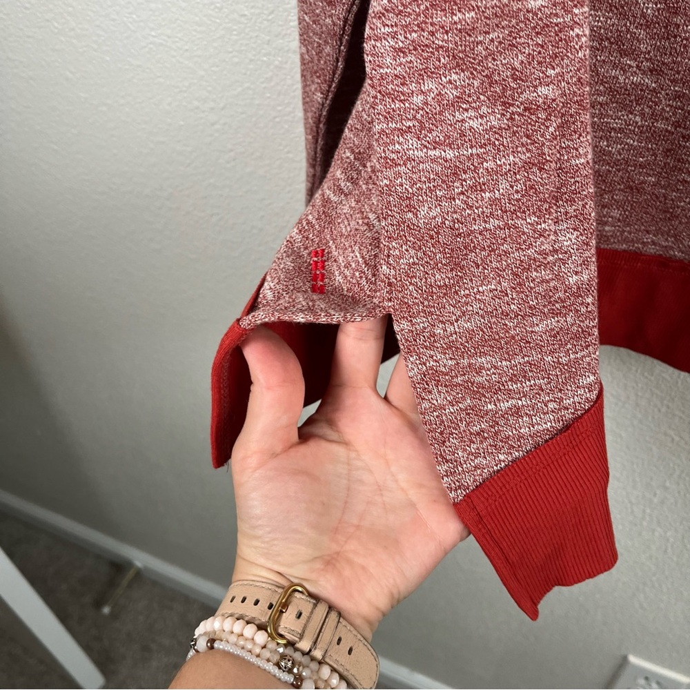 Peace Love World Birdseye Two-Tone Heather Rose Red Cowl Neck Pullover Small - Picture 11 of 12